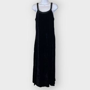 VTG David Dart Womens Maxi Dress | Black | Velvet | Made in USA | Witchy Goth
